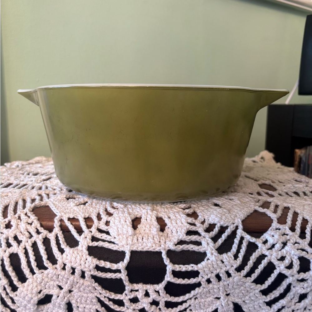 Vintage Pyrex Baking Casserole Verde Green No lid #475-B 2 1/2 qt